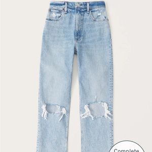 90's Straight Ultra High Rise- 29 Long- Light Indigo